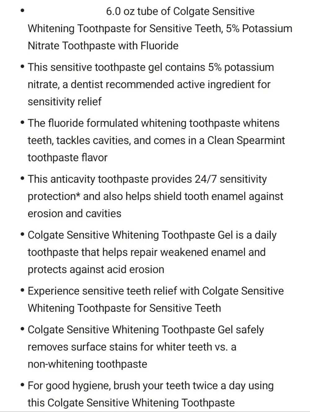 🔮3/$15 Colgate Sensitive Anticavity Whitening Toothpaste Fresh Mint